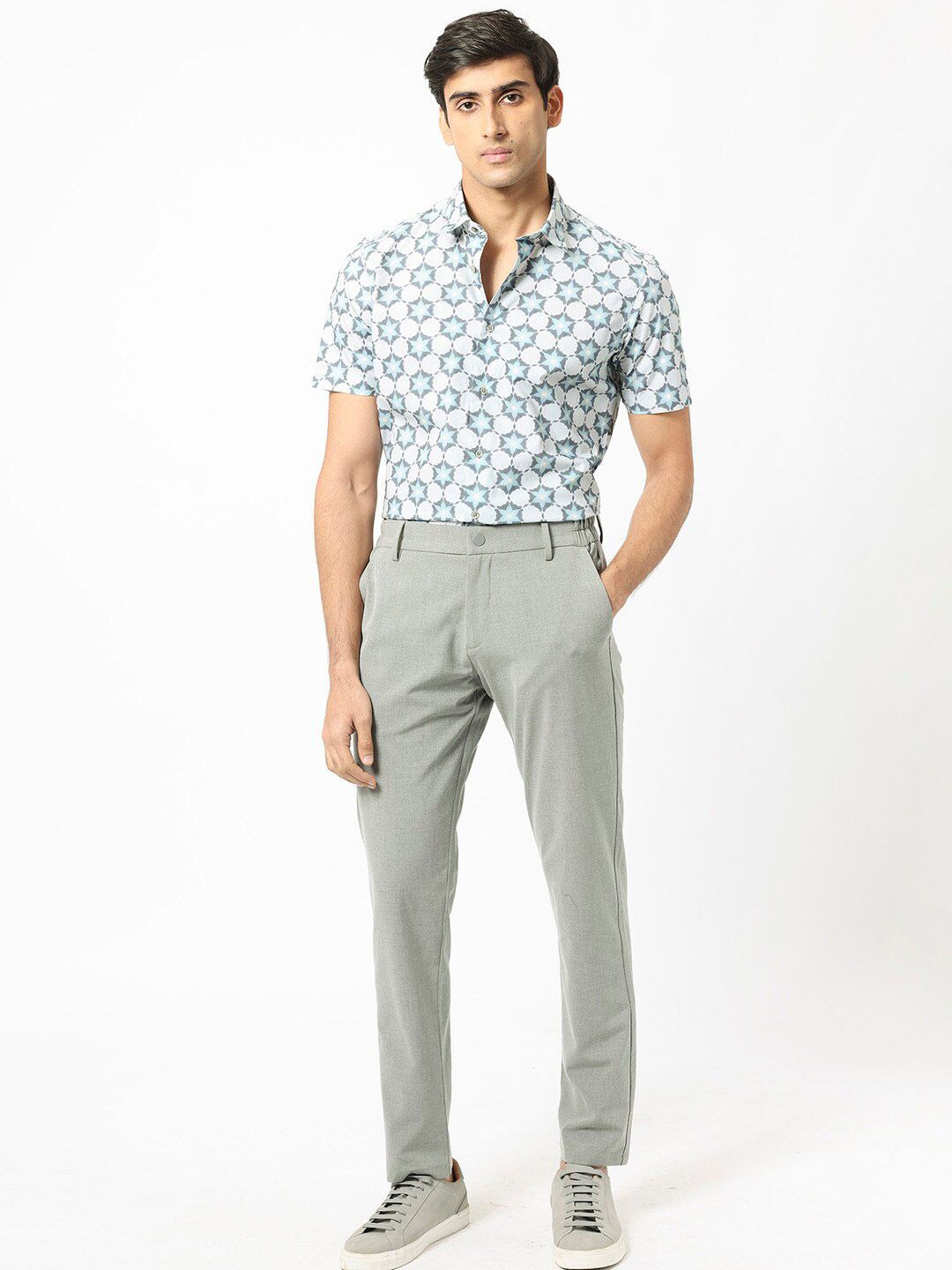 RARE RABBIT Flaret Slim Fit Abstract Printed Pure Cotton Shirt