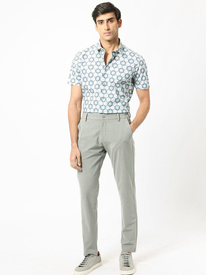 RARE RABBIT Flaret Slim Fit Abstract Printed Pure Cotton Shirt