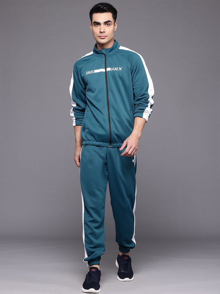 HRX by Hrithik Roshan Brand Logo Printed Rapid-Dry Running Zip-Up Tracksuit