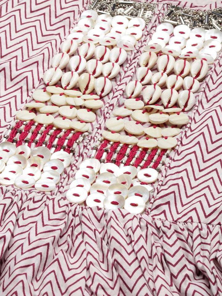 KALINI Geometric Printed Pure Cotton Kurta With Sharara