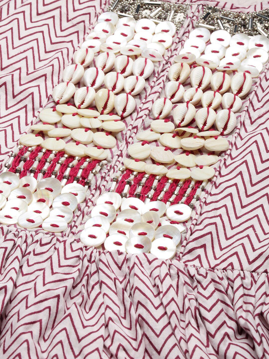 KALINI Geometric Printed Pure Cotton Kurta With Sharara