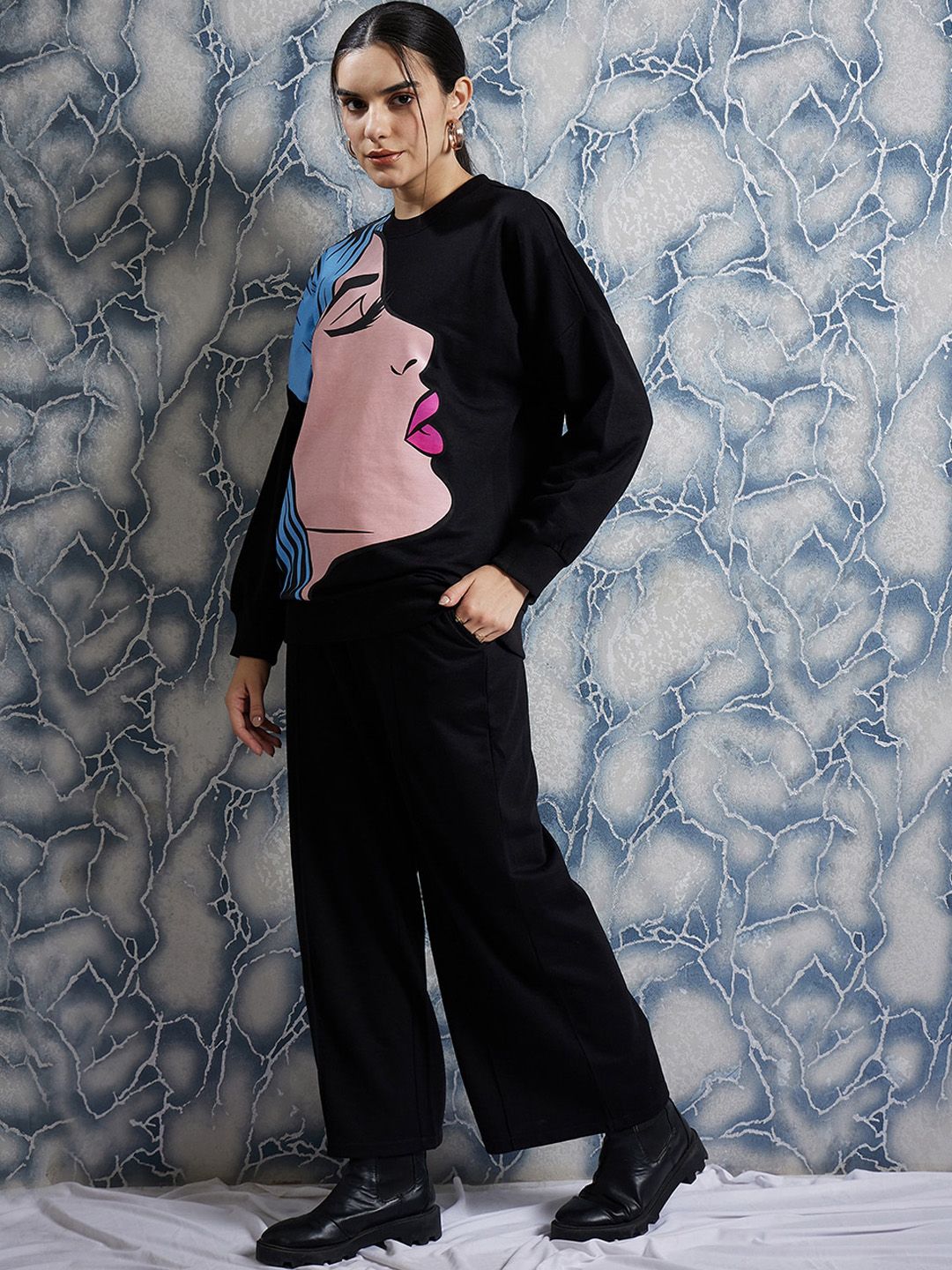 Athena Graphic Printed Sweatshirt With Trouser