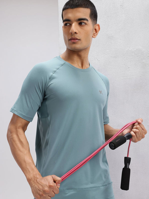 HRX oleh Hrithik Roshan Mesh Panel Kembali T-Shirt Latihan Rapid-kering