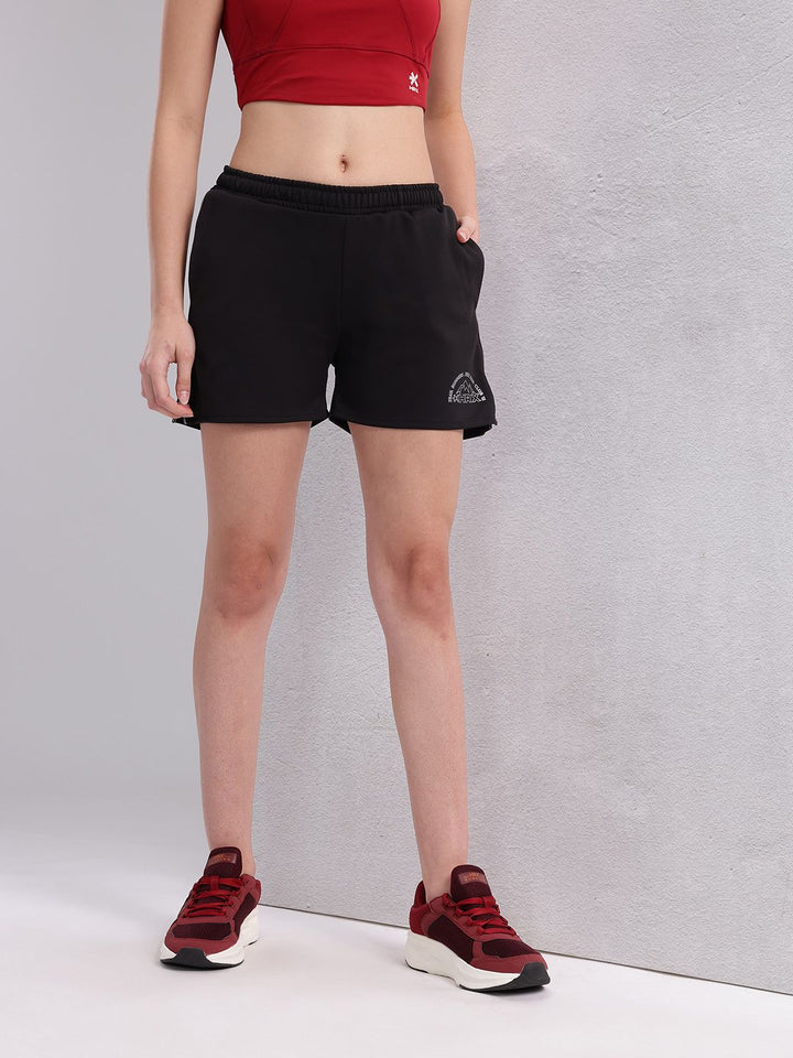 HRX by Hrithik Roshan Women Brand Logo Print Rapid-Dry Running Sports Shorts