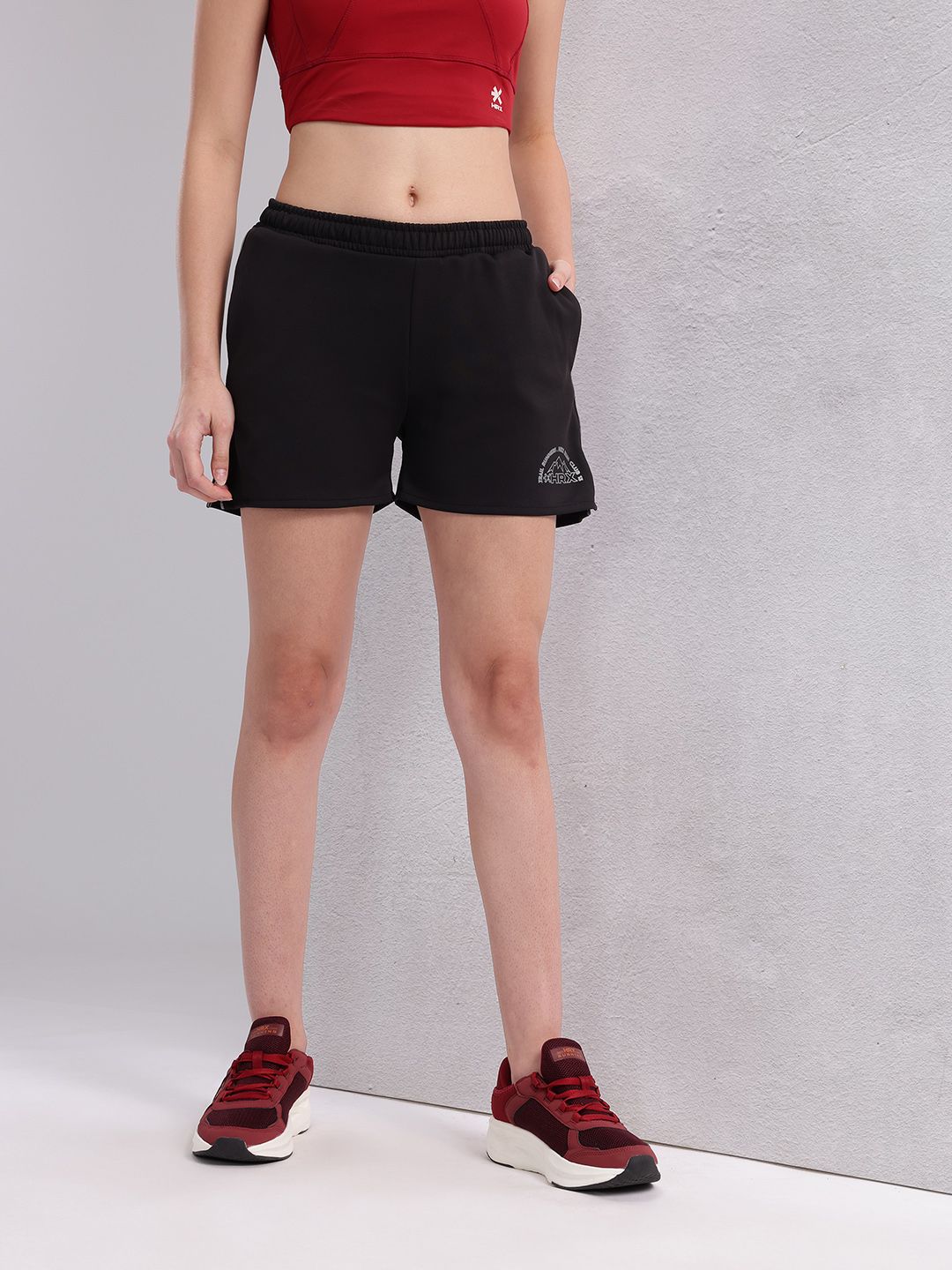 HRX by Hrithik Roshan Women Brand Logo Print Rapid-Dry Running Sports Shorts