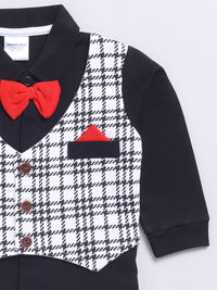 Moms Love Infant Boys Checked Pure Cotton Shirt with Joggers