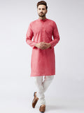SOJANYA Men Pink Solid Kurta Lurus