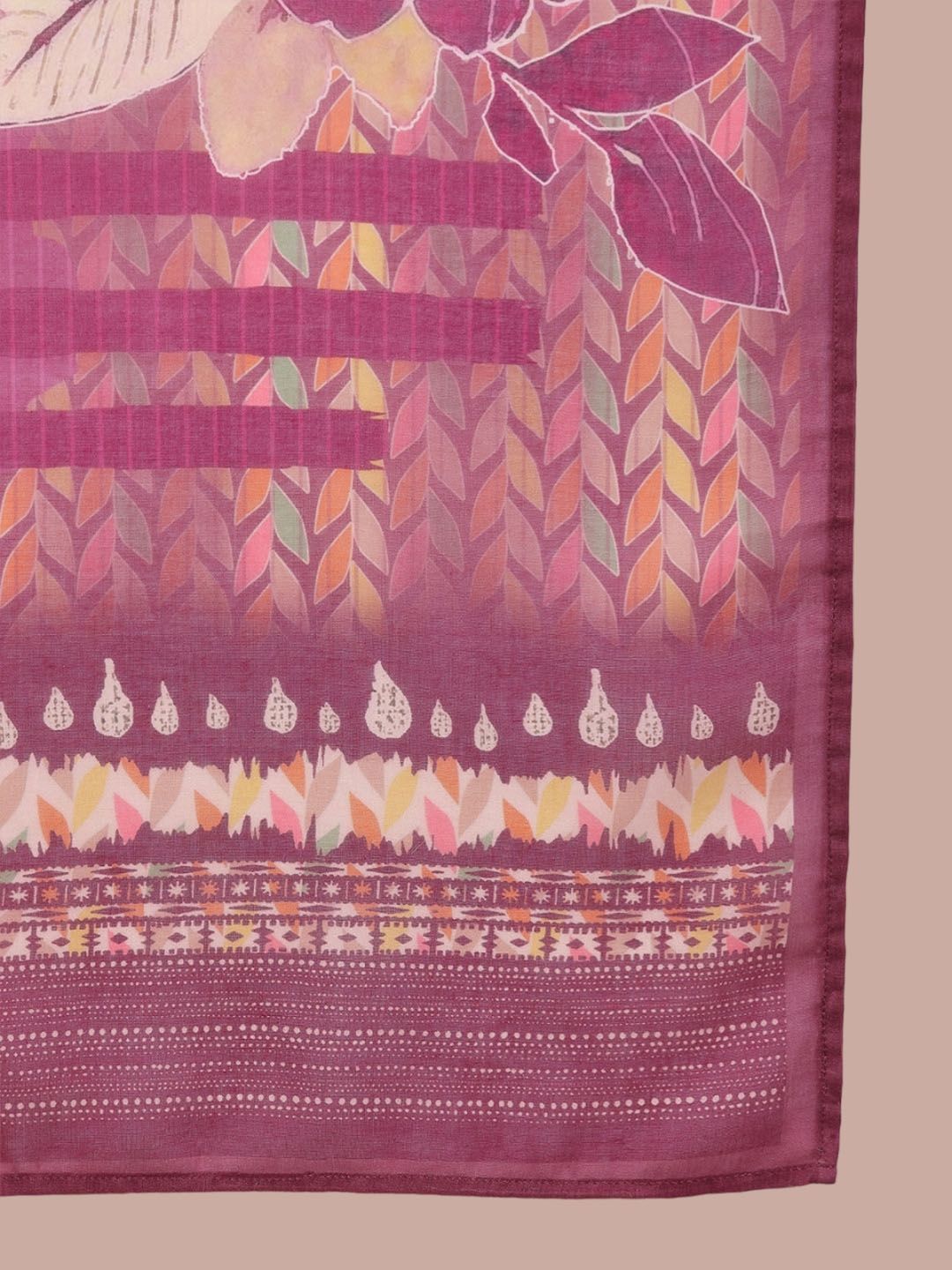 KALINI Floral Printed Straight Thread Work Kurta with Trousers & Dupatta