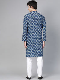 Lihat Reka Bentuk Lelaki Motif Etnik Dicetak Kurta Kapas Murni Dengan Piyama
