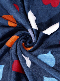 KLOTTHE Blue Printed 300 TC Woolen Single Bedsheet With Pillow Cover
