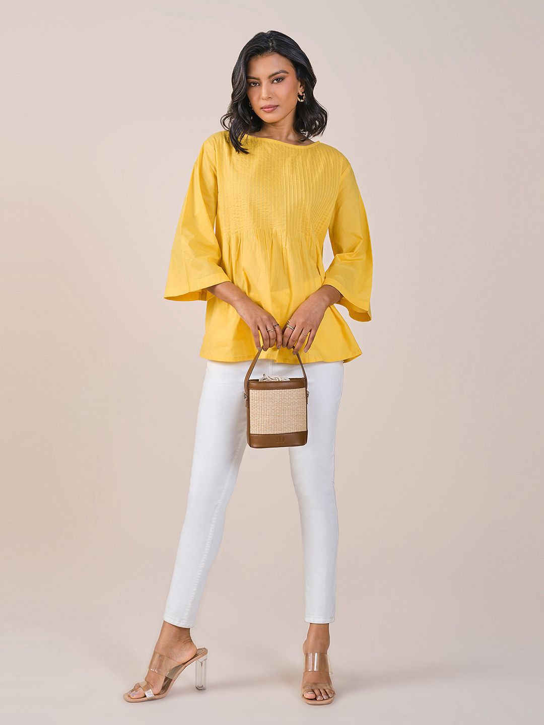 AND Round Neck Solid Cotton Top
