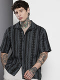 The Indian Garage Co Men Relaxed Fit Striped Resort Wear Shirt
