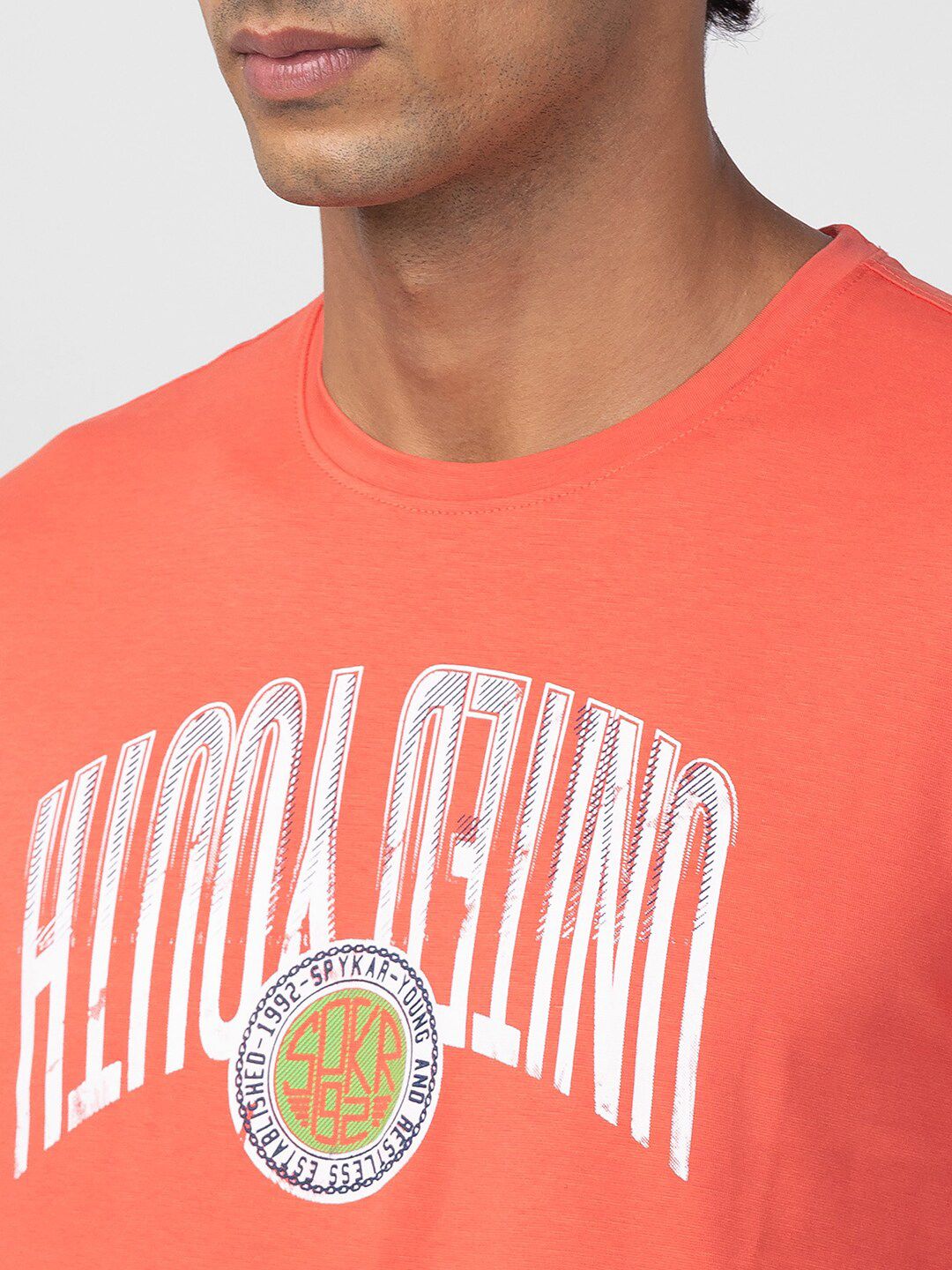 SPYKAR Men Typography Printed Slim Fit T-shirt