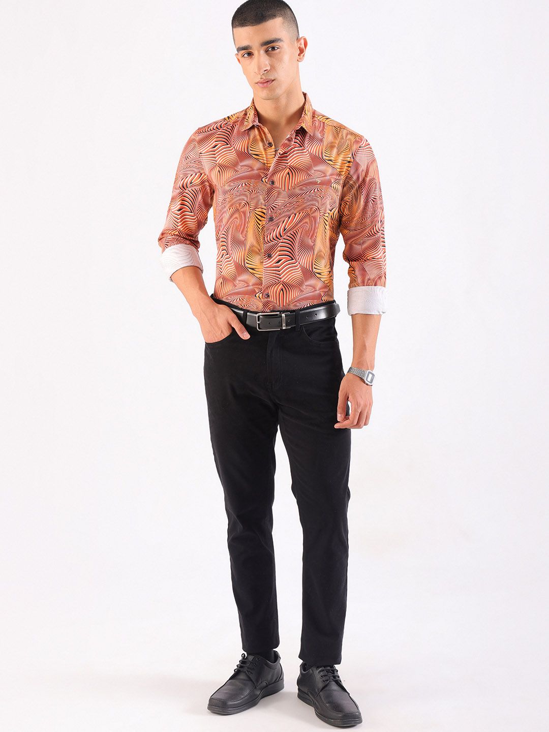 The Indian Garage Co Slim Fit Printed Opaque Casual Shirt