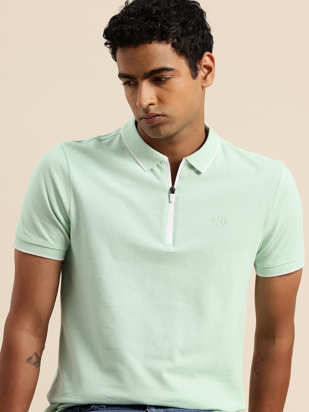Being Human Pure Cotton Polo Collar Casual T-shirt