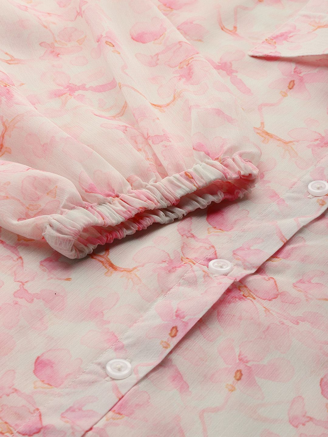 DressBerry Floral Print Semi Sheer Shirt