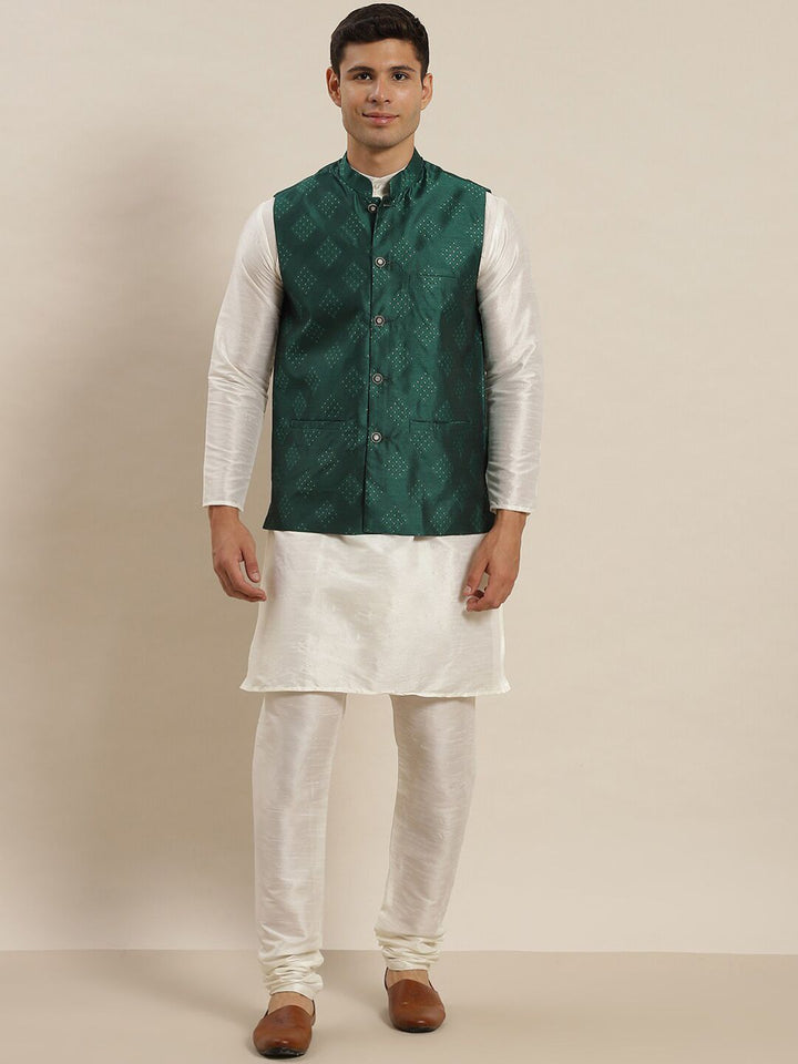 SOJANYA Kurta Biasa Kolar Mandarin Dengan Jaket Churidar & Nehru