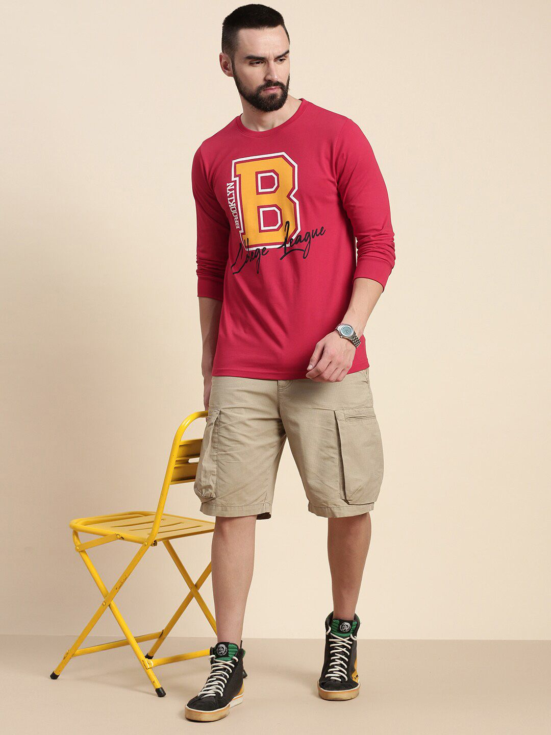 DILLINGER Typography Printed Cotton T-shirt