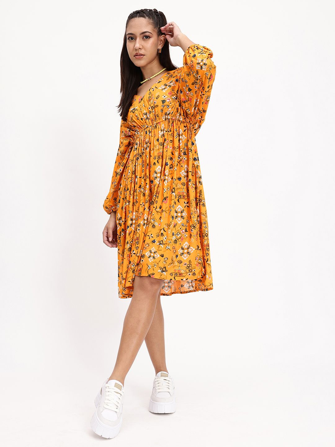 DressBerry Nipped & Snatched Flowy Garden Romance A-Line Dress