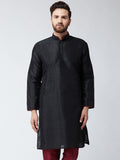 SOJANYA Men Black Solid Straight Kurta