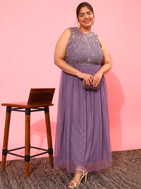 CURVY STREET Net Sheath Maxi Dress