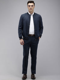 Park Avenue Neo Fit Striped Stand Collar Formal 2 Piece Suits