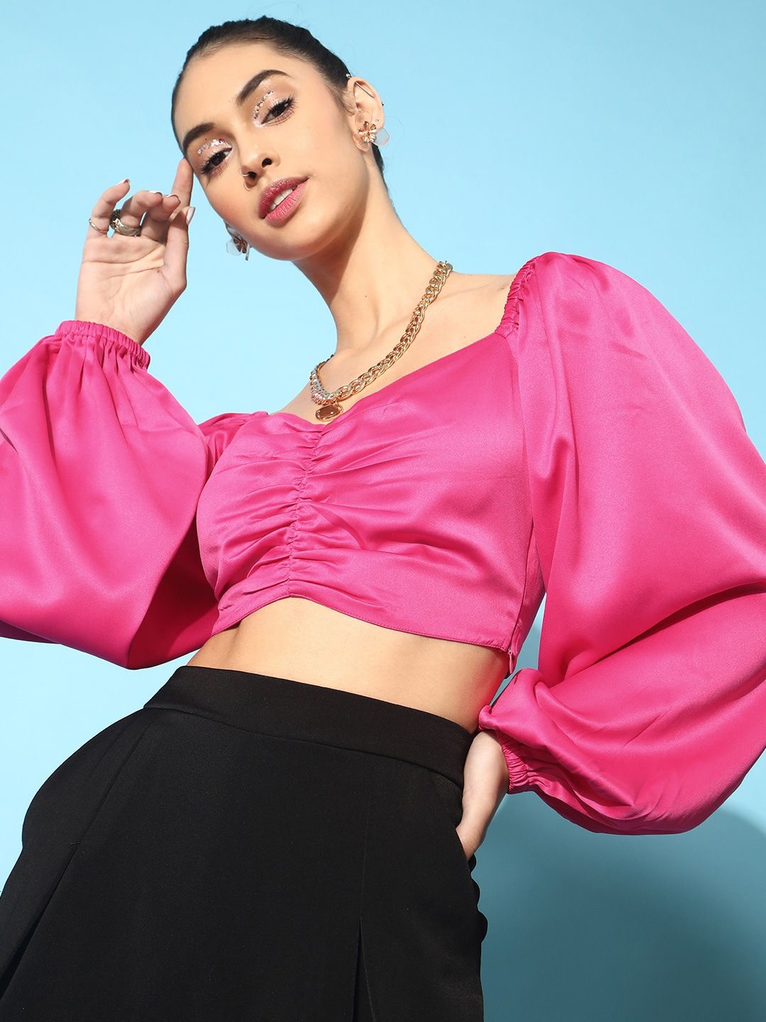 STREET 9 Women Alluring Fuchsia Solid Top