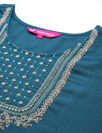 Varanga Ethnic Motifs Embroidered Regular Sequinned Kurta with Trousers & Dupatta