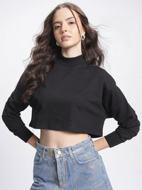 DressBerry Printed Crop Sweatshirt