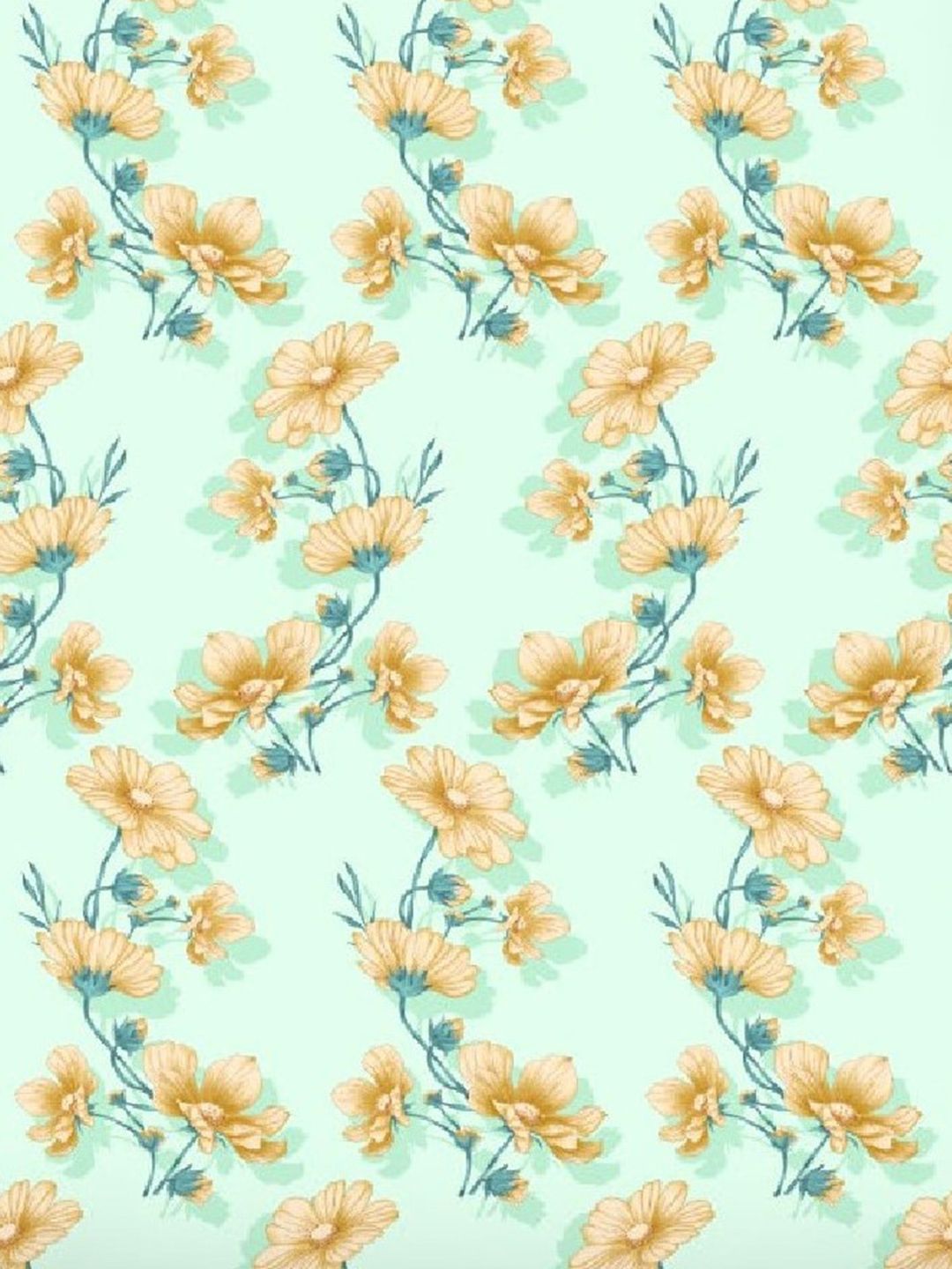BOMBAY DYEING Beige & Green Floral Cotton 140 TC Queen Bedsheet Set-2.28 m X 2.54 m