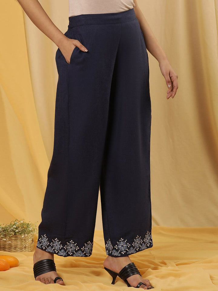 W Women Mid-Rise Parallel Ethnic Trousers