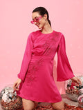 STREET 9 Women Fuchsia Solid Dress