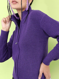 Tokyo Talkies Women Classy Purple Solid Sweater