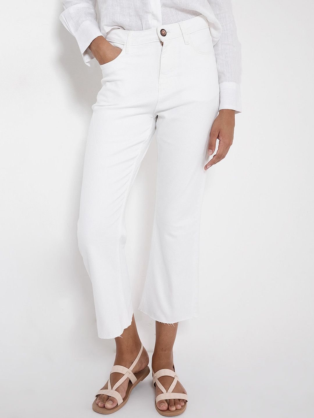 RAREISM Women Comfort Flared High-Rise Stretchable Jeans