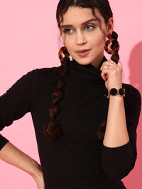 STREET 9 Women Black Solid Dress