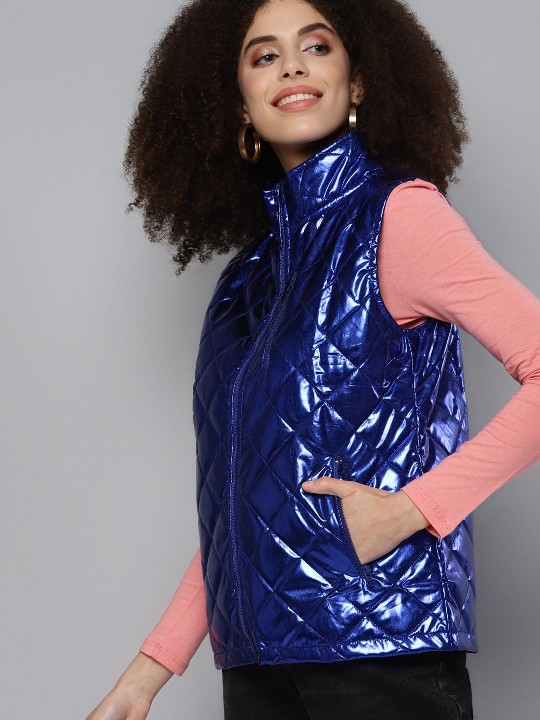 SASSAFRAS Women Blue Quilted Jacket