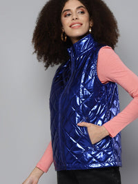 SASSAFRAS Women Blue Quilted Jacket