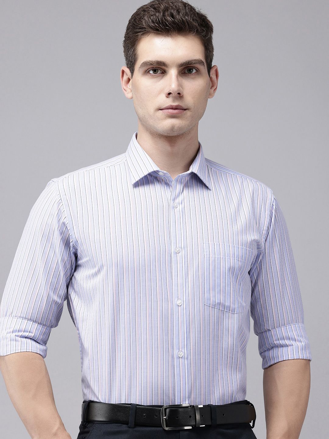Park Avenue Slim Fit Vertical Stripes Formal Shirt