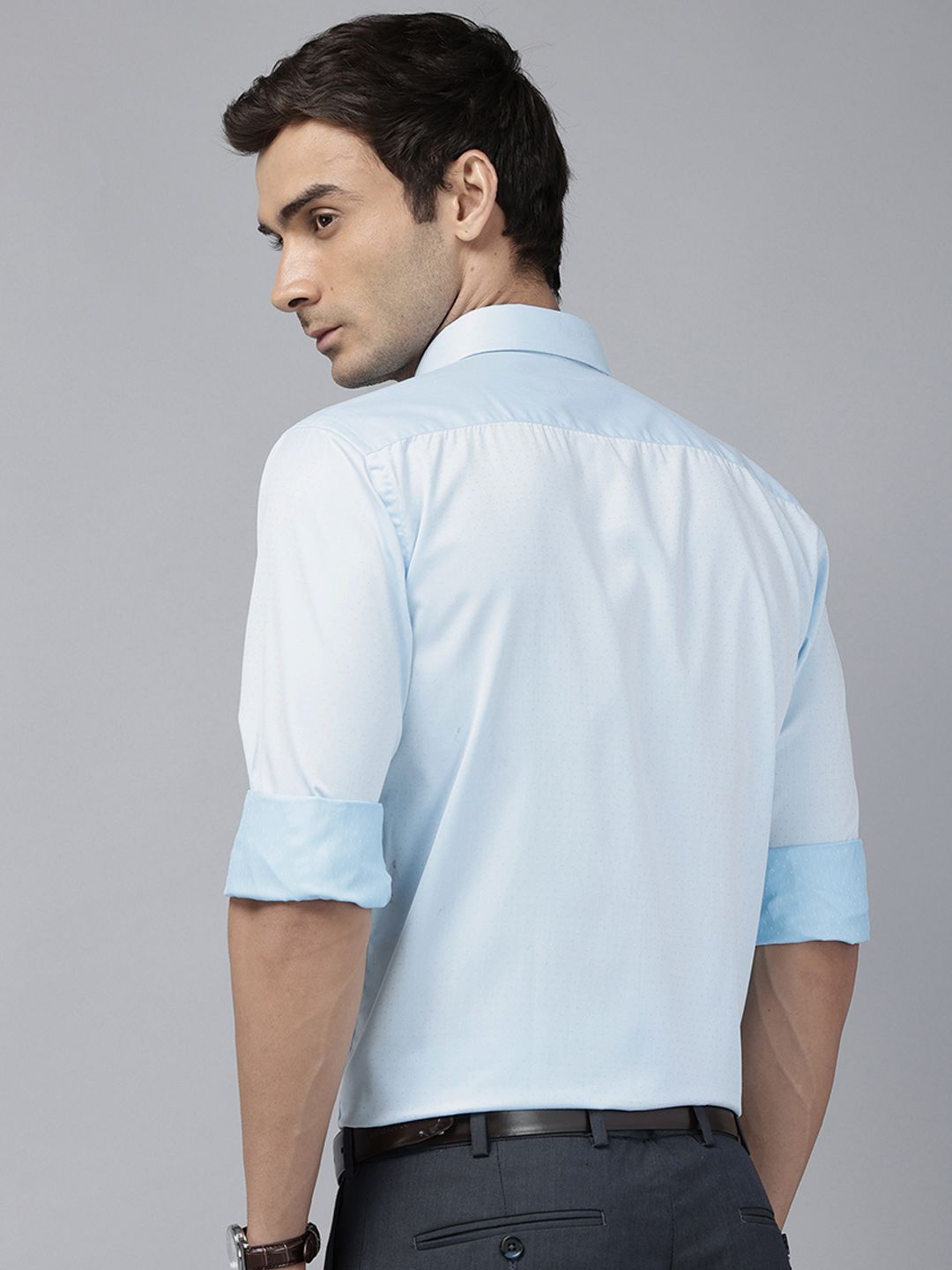 Park Avenue Self-Design Slim Fit Formal Shirt