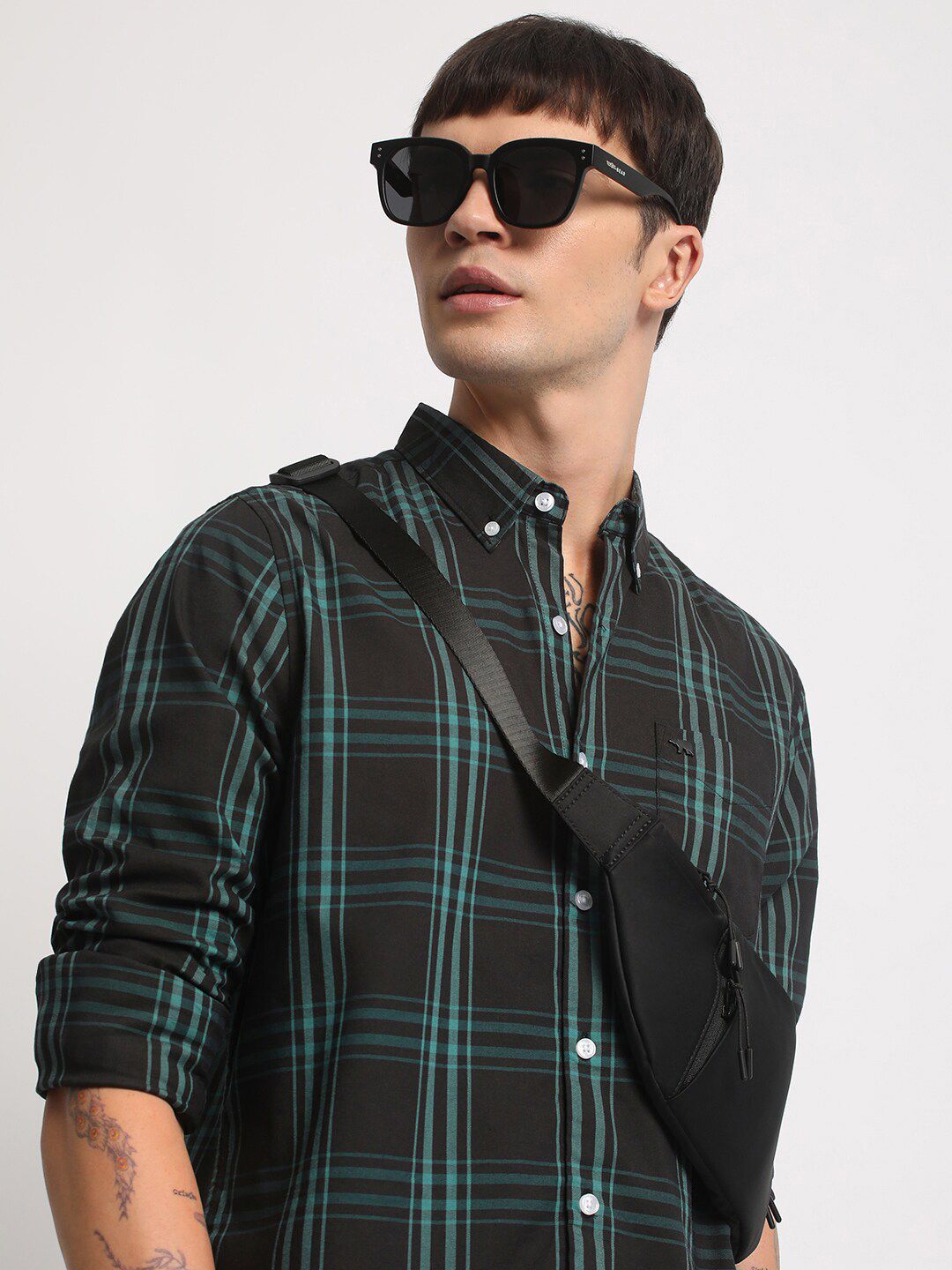 THE BEAR HOUSE Slim Fit Tartan Checked Casual Shirt