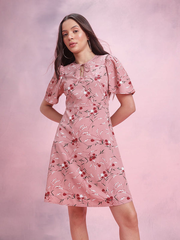 DressBerry Floral Print A-Line Dress