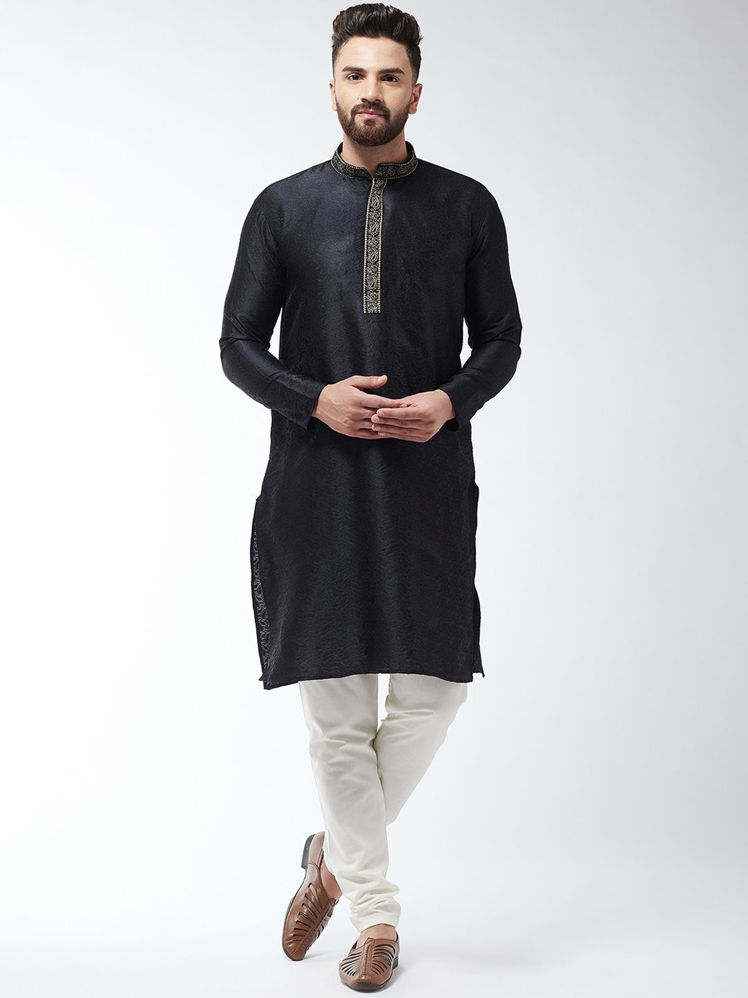 SOJANYA Ethnic Motifs Woven Design Thread Work Kurta