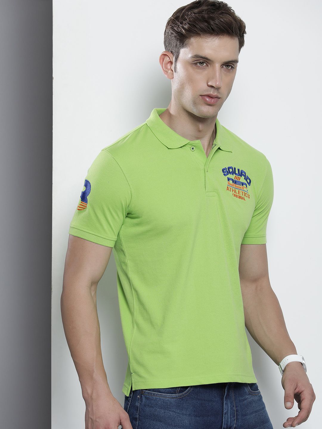 The Indian Garage Co Men Polo Collar Applique T-shirt