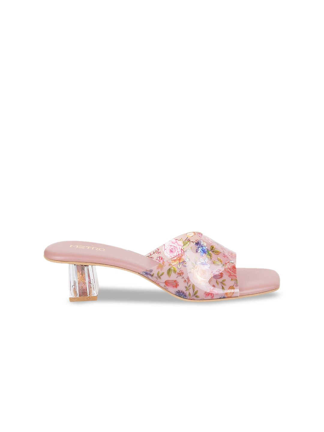 Metro Printed Open Toe Block Heels