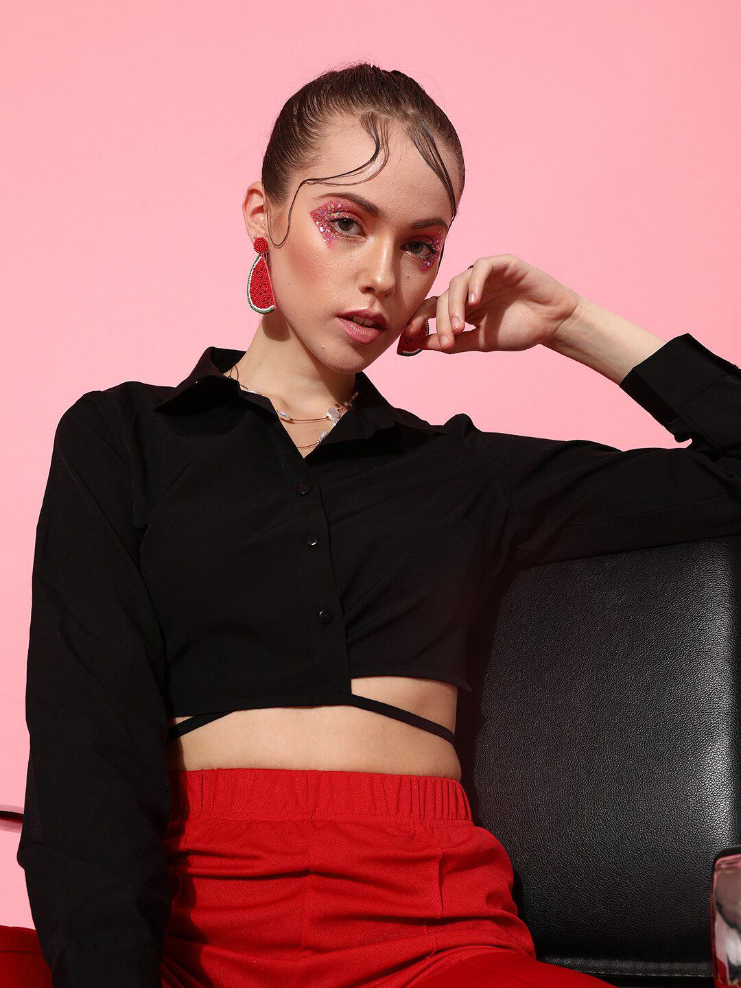 STREET 9 Black Solid Top