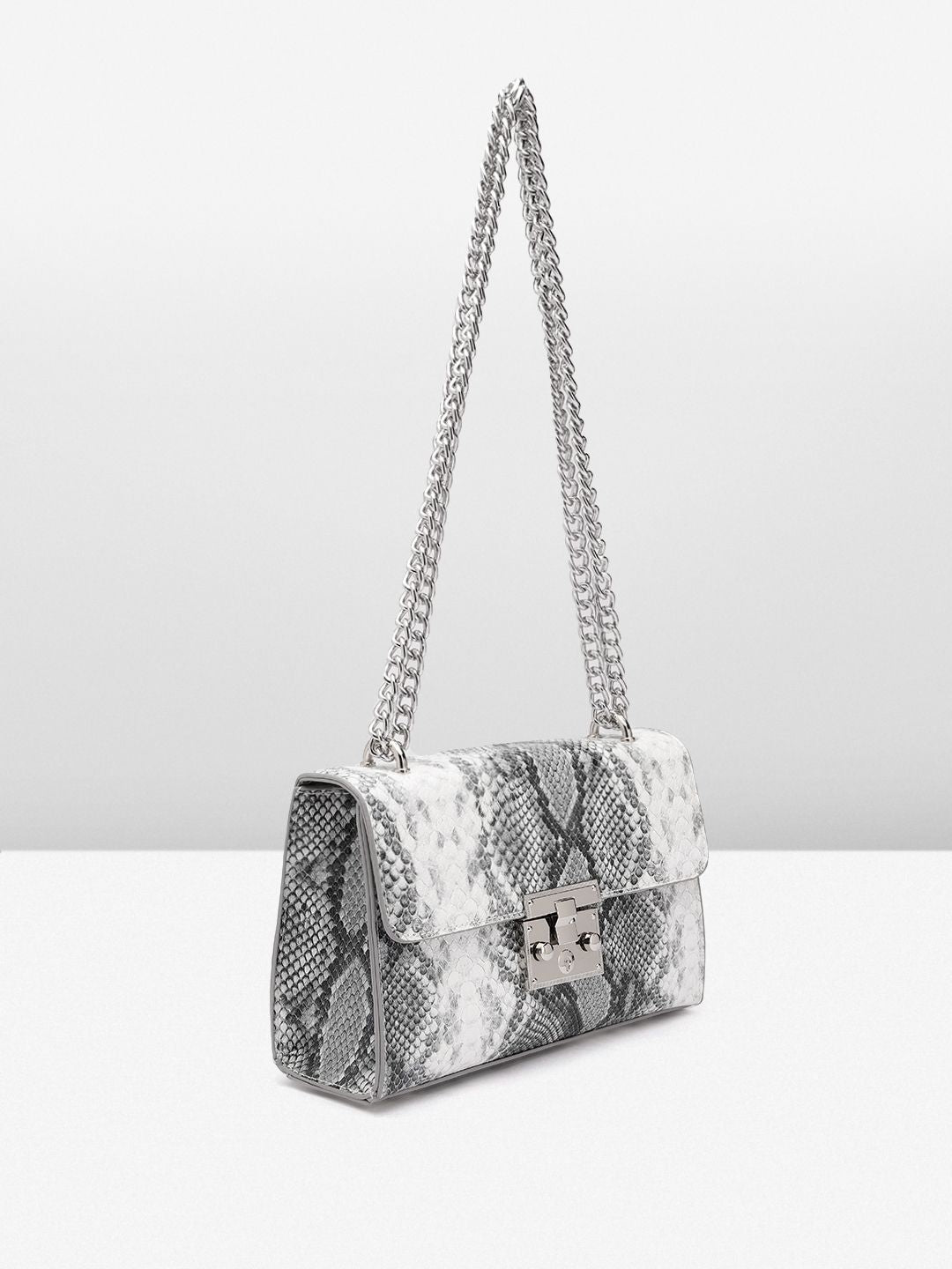 Lino Perros Snake Skin Textured Structured Sling Bag