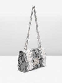 Lino Perros Snake Skin Textured Structured Sling Bag