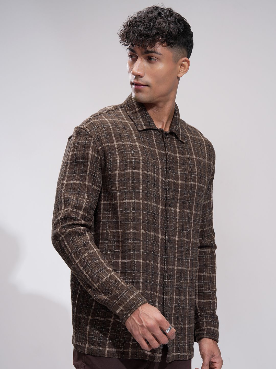 HIGHLANDER Men Comfort Opaque Checked Casual Shirt