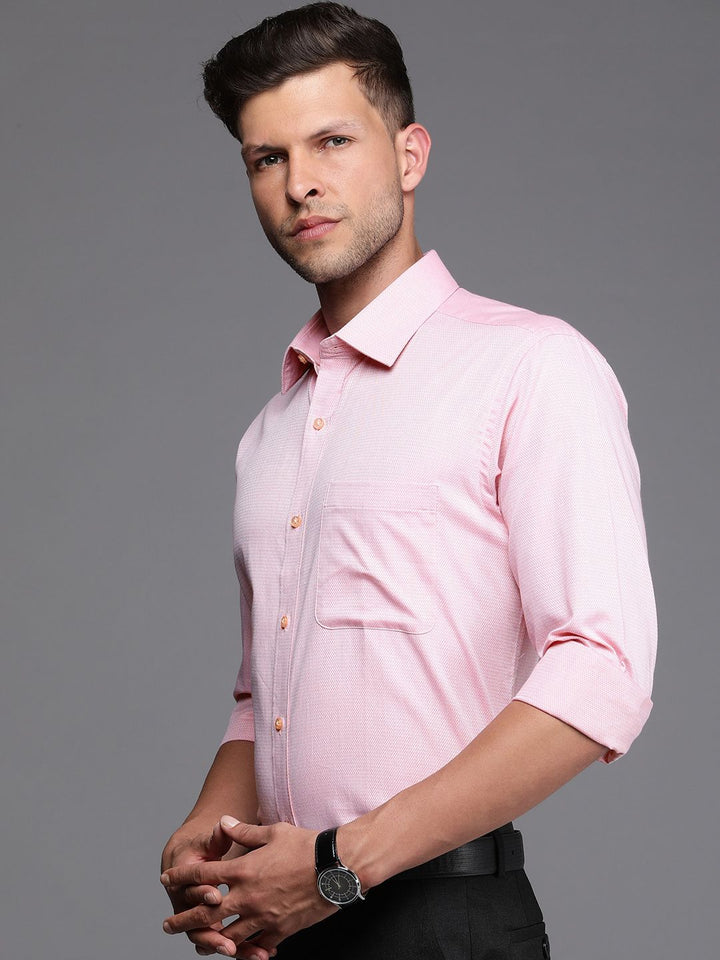 Raymond Pure Cotton Self Design Textured Slim Fit Formal Shirt