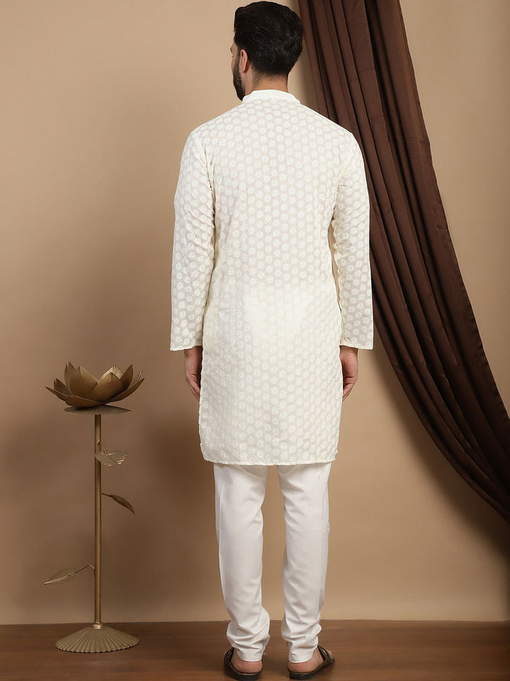 Anouk Ethnic Motifs Embroidered Regular Pure Cotton Straight Kurta With Churidar